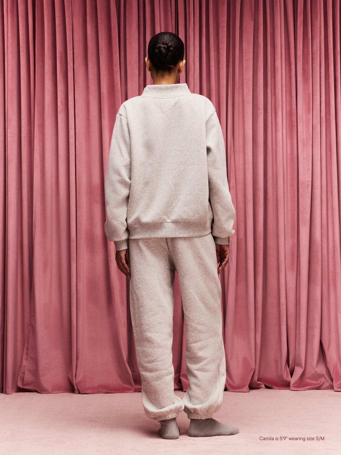 Valentine's Varsity Mockneck - Classic Grey + Crimson